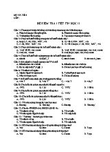 Đề kiểm tra 1 tiết môn Tin học 11